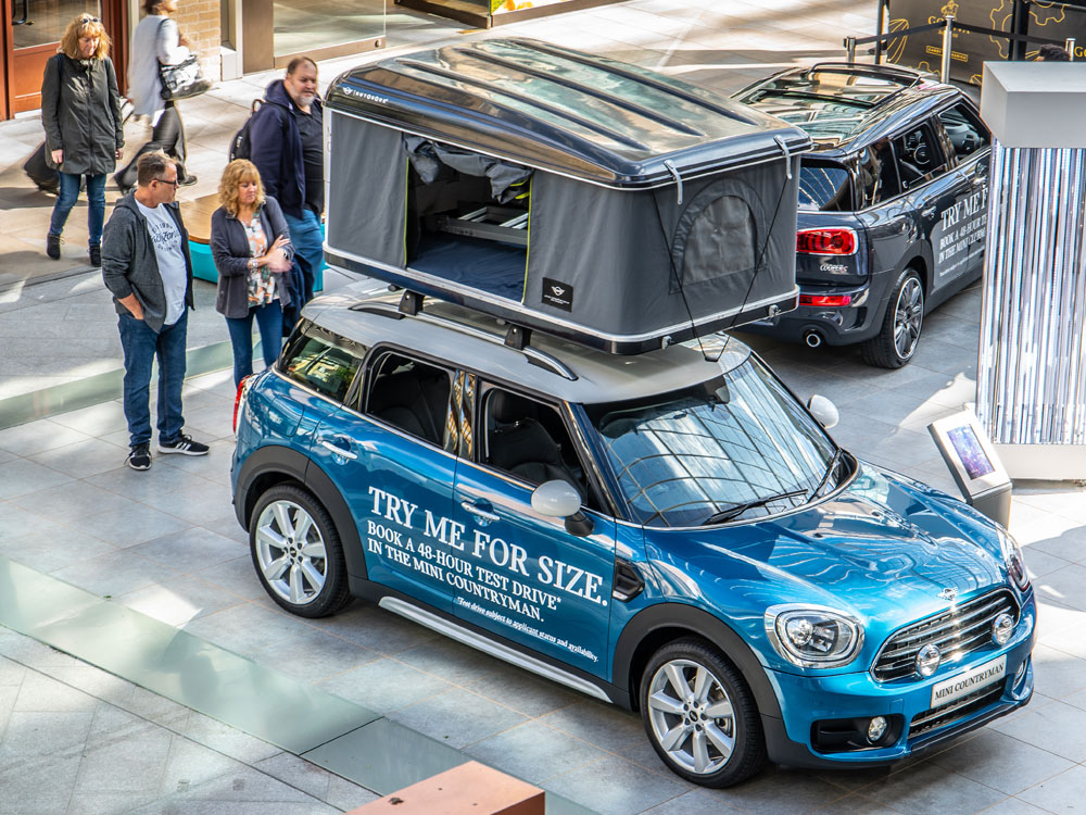 MINI car with a roof tent